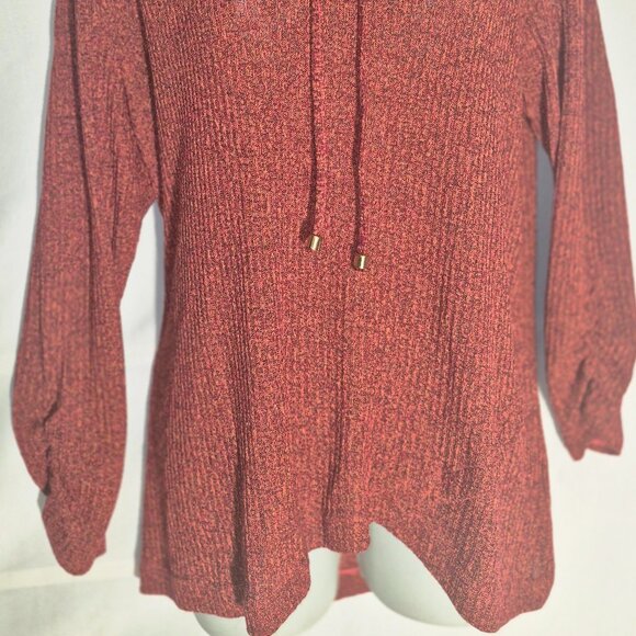 RAFAELLA Cowl Neck sweater top, burnt orange and pink blend, in size Large - Picture 12 of 16